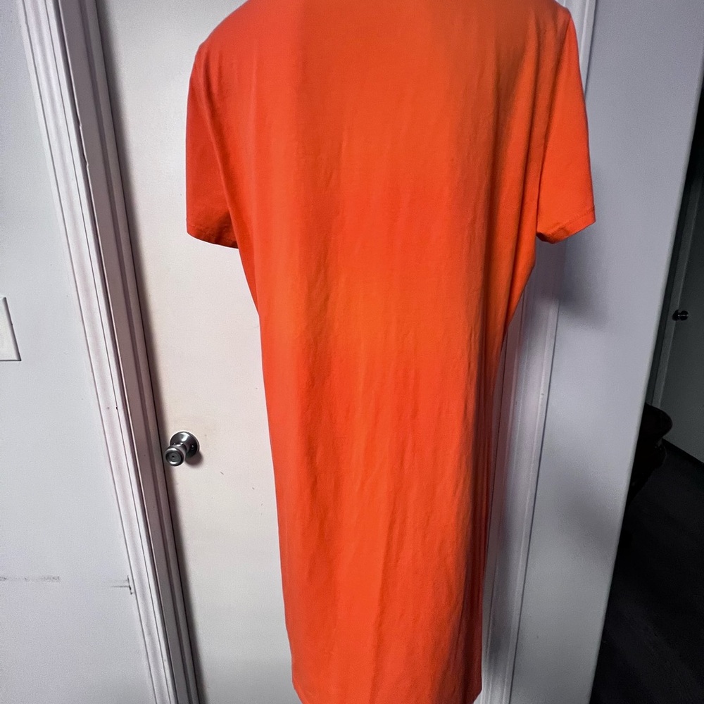 Calvin Klein Orange Midi Dress with Gold Accent - Picture 3 of 8